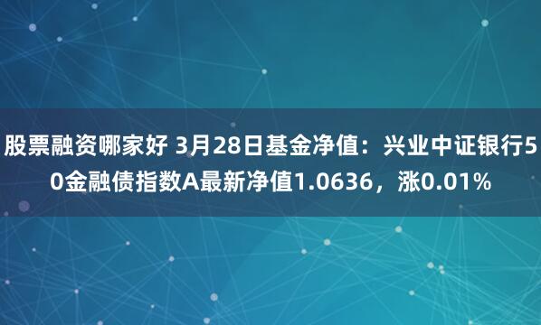 股票融资哪家好 3月28日基金净值：兴业中证银行50金融债指数A最新净值1.0636，涨0.01%