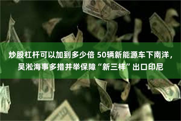 炒股杠杆可以加到多少倍 50辆新能源车下南洋，吴淞海事多措并举保障“新三样”出口印尼